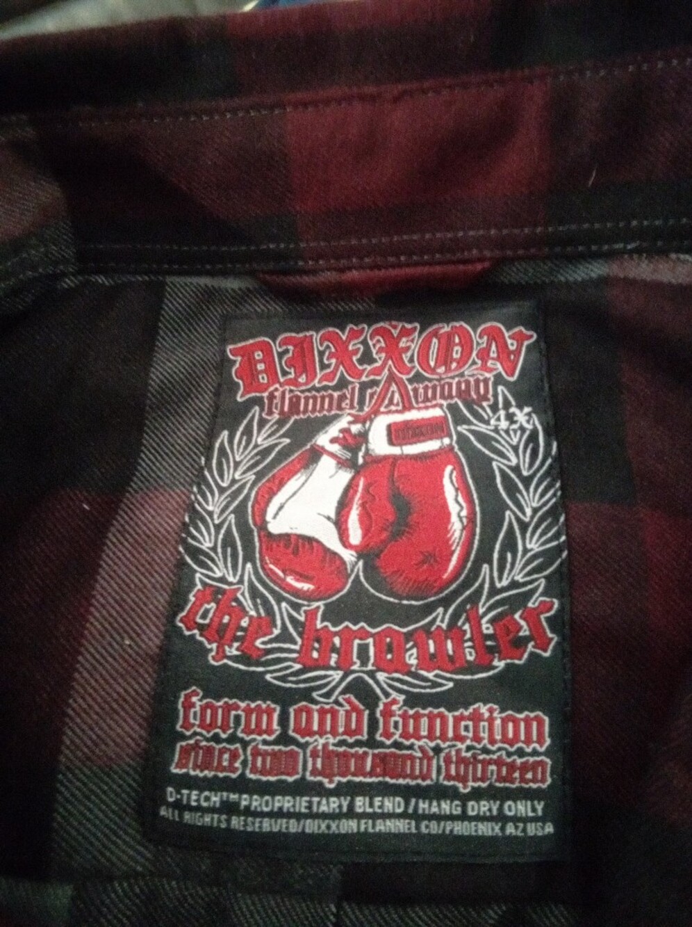 Dixxon Flannel Co. "The Brawler" Big & Tall 4X Charcoal, Black & Maroon (Boxing)